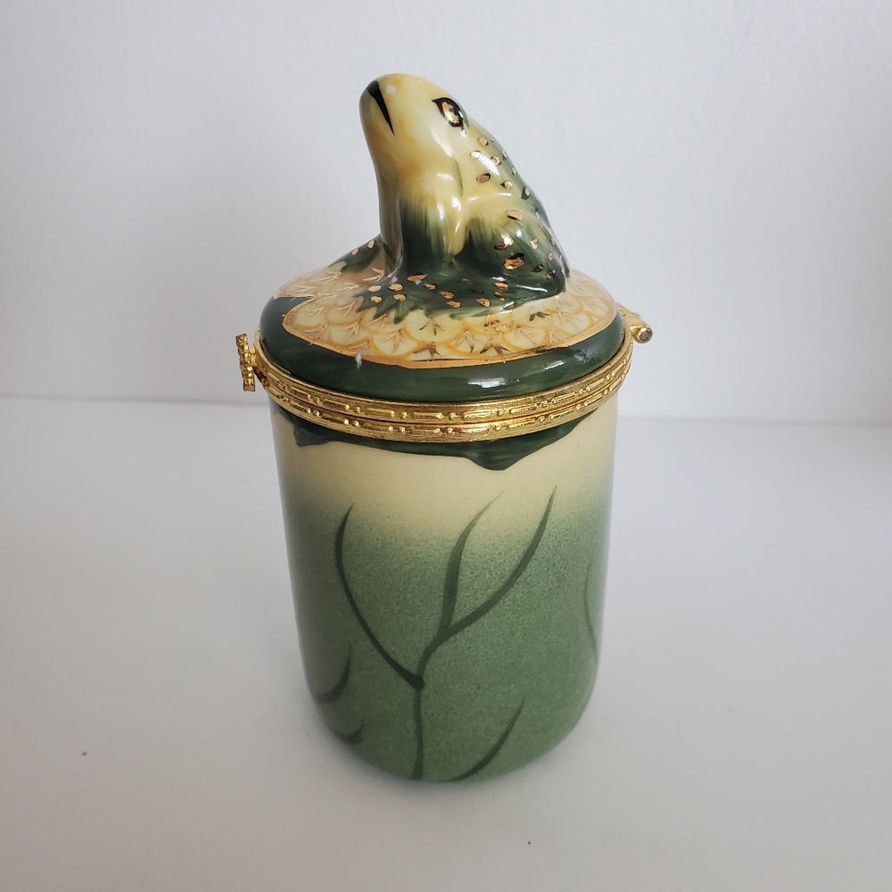 Bombay hinged trinket box candle jar With Green Frog #3331284